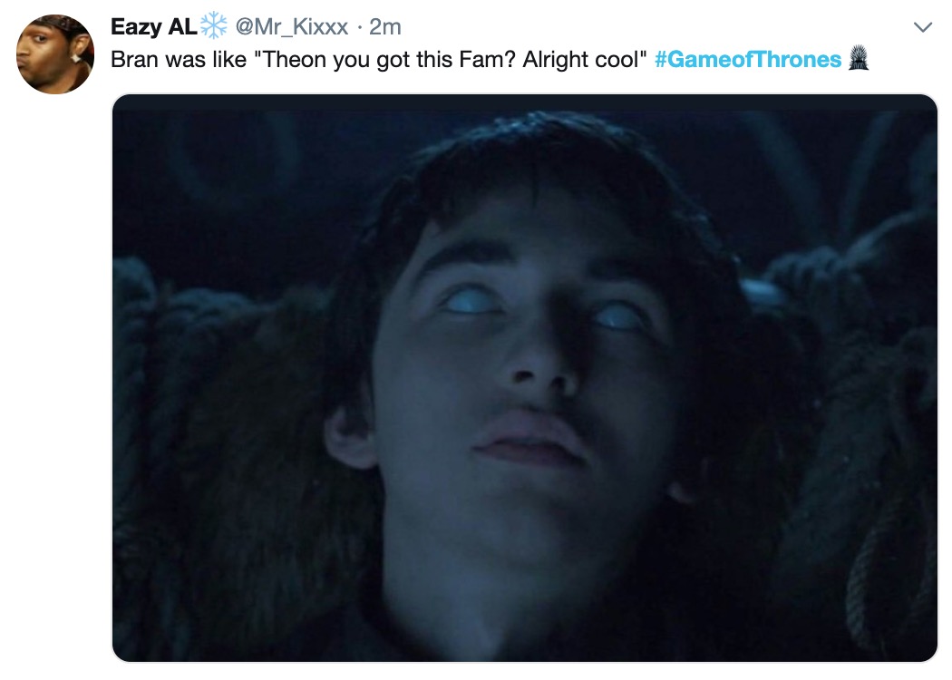 Game of Thrones memes - Battle for Winterfell - Bran was like you got this fam
