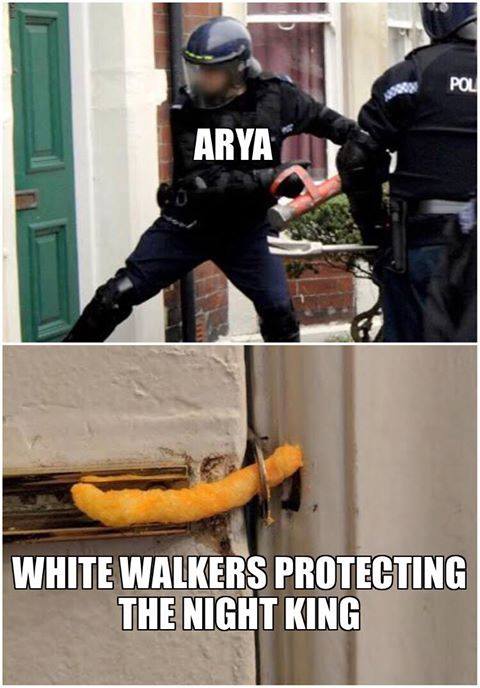 Game of Thrones memes - minding my own business meme - Pol Arya White Walkers Protecting The Night King
