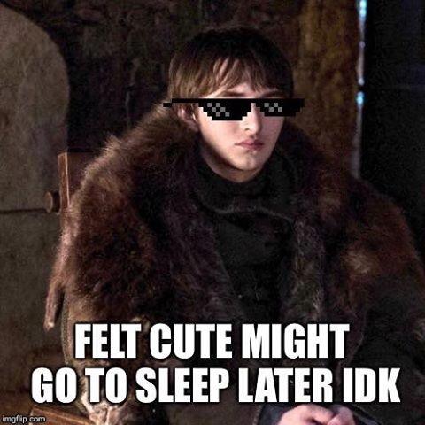Game of Thrones memes - bodystep athletic - Felt Cute Might Go To Sleep Later Idk imgflip.com