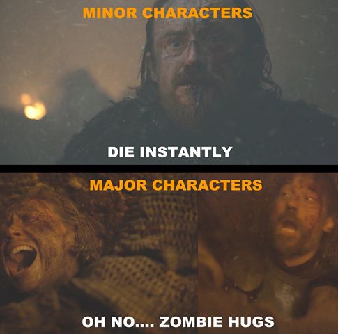 Game of Thrones memes - album cover - Minor Characters Die Instantly Major Characters Oh No.... Zombie Hugs