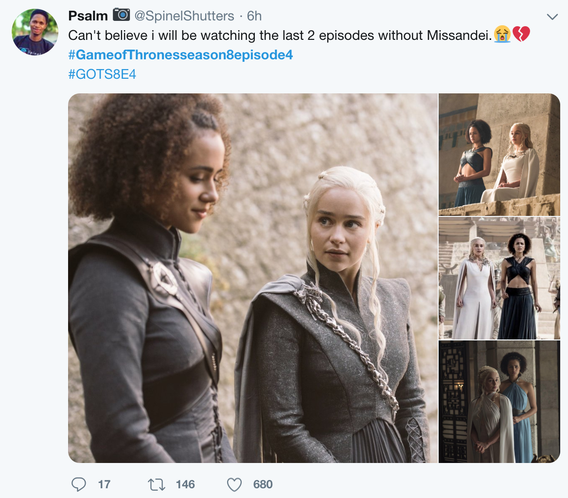 Game of Thrones Season 8 Episode 4 meme - can't believe we have to watch the last two episodes without missandei
