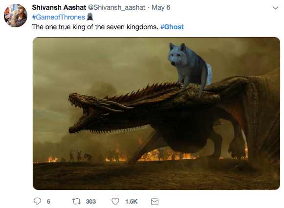 Ghost meme game of thrones - game of thrones dragon scene May 6 The one true king of the seven kingdoms. 9 6 1 303 9