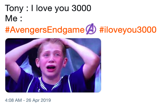 Avengers Endgame I Love You 3000 meme - Tony I love you 3000 Me A
