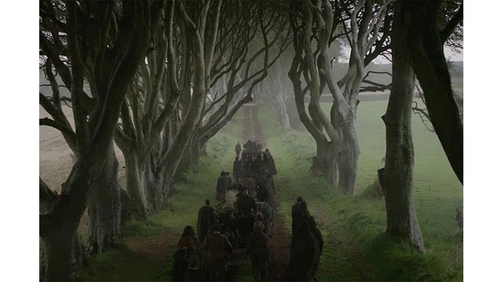 The Kingsroad in Game of Thrones runs betweet Castle Black to King's Landing.