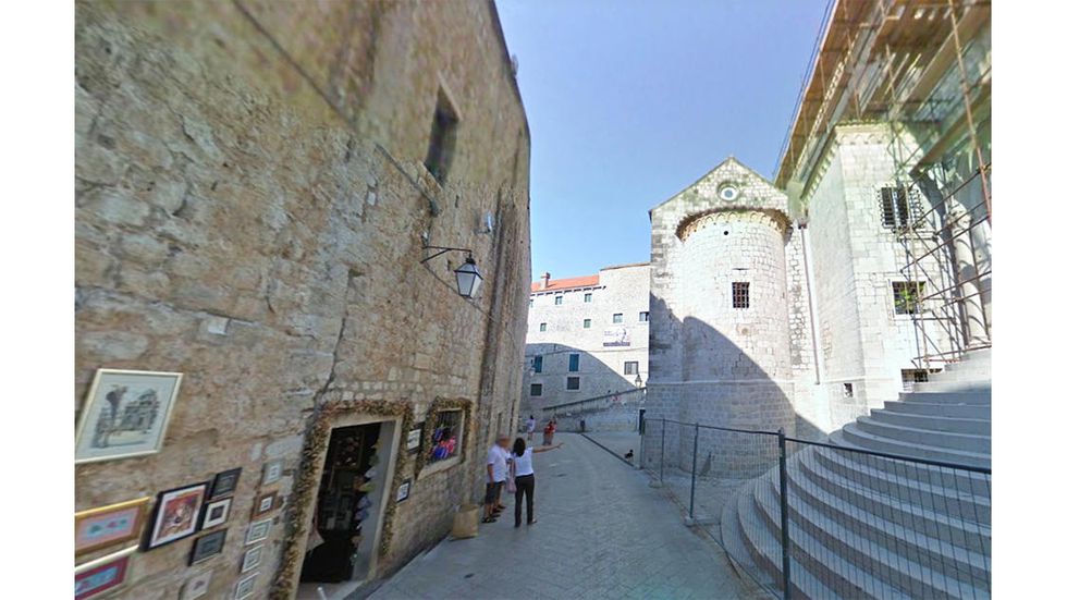 Cersei's walk of shame was shot on St. Dominic Street in Dubrovnik, Croatia