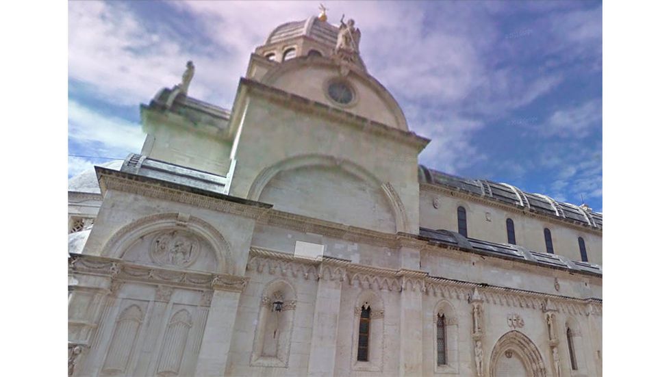 The St. Jacob Cathedral in Sibenik, Croatia was used for the Iron Bank.
