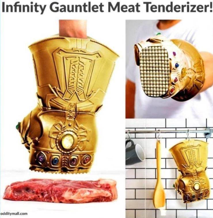 The Infinity Gauntlet - Infinity Gauntlet Meat Tenderizer! Midwa odditymall.com