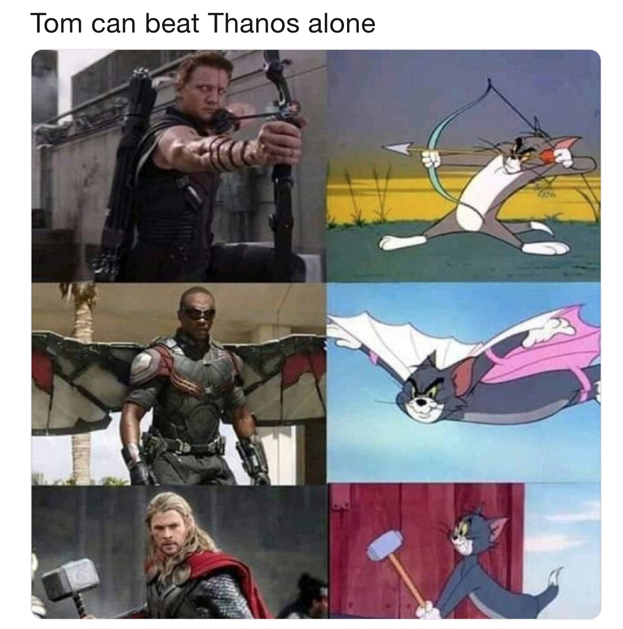 Thanos Endgame meme - The Avengers - Tom can beat Thanos alone