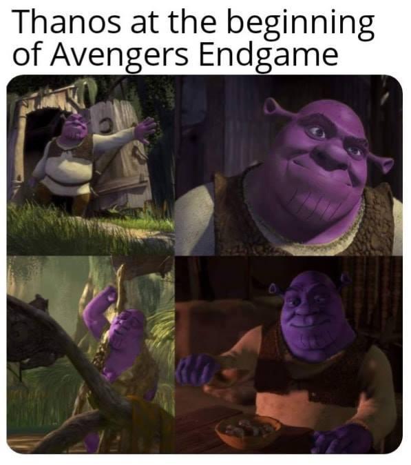 Thanos Endgame meme - Thanos at the beginning of Avengers Endgame