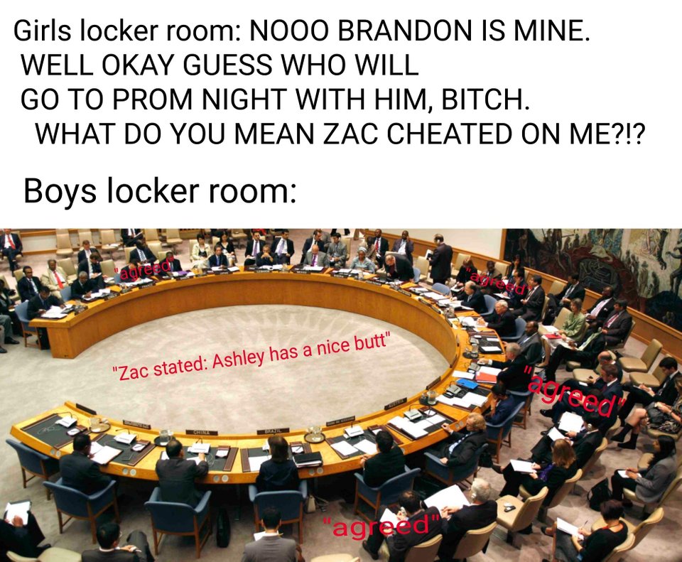 boys locker room meme - Girls locker room Nooo Brandon Is Mine. Well Okay Guess Who Will Go To Prom Night With Him, Bitch. What Do You Mean Zac Cheated On Me?!? Boys locker room ageid