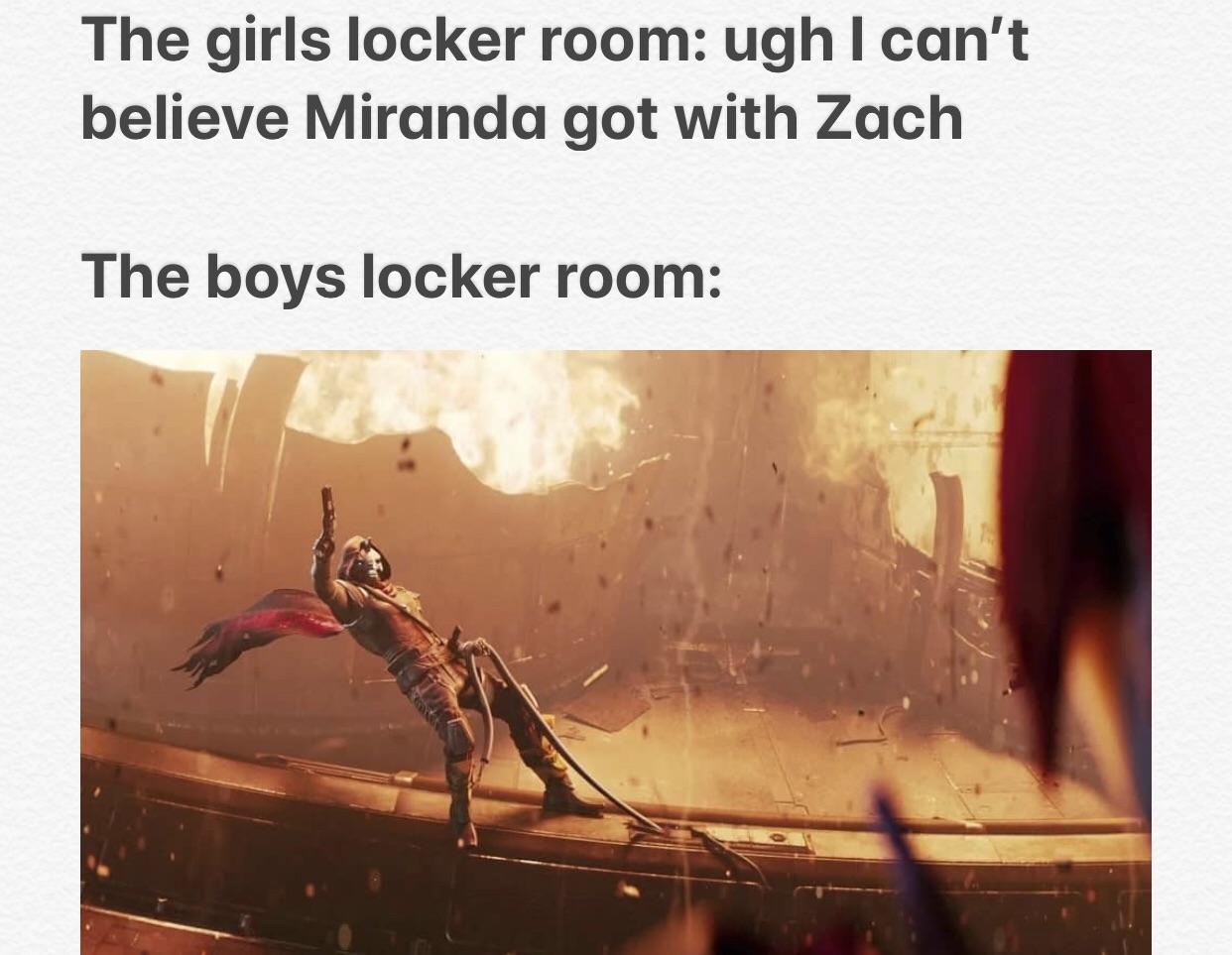 the girls locker room vs the boys locker room meme