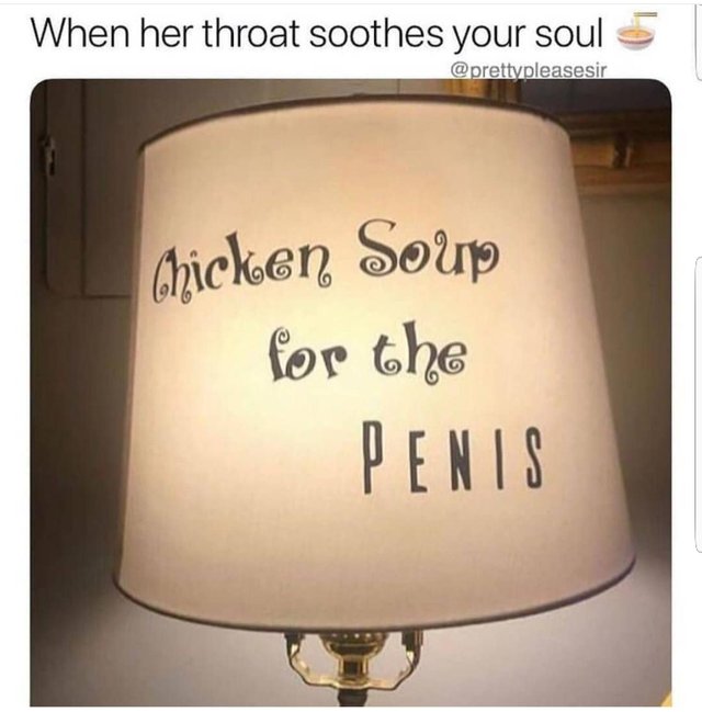 Sex Memes - perlora - When her throat soothes your soul 5 Chicken Soup for the Pents