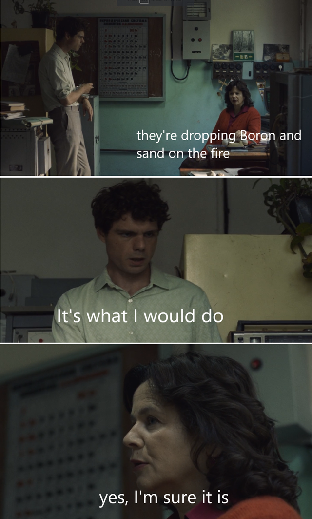 chernobyl meme about photo caption - they're dropping Boran and sand on the fire It's what I would do yes, I'm sure it is