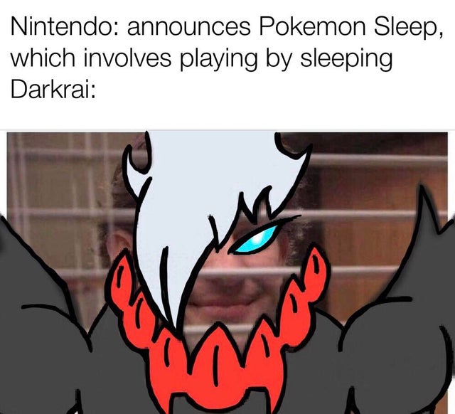 Pokemon Sleep meme -  Nintendo announces Pokemon Sleep, which involves playing by sleeping Darkrai