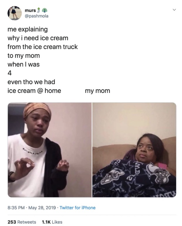 Me Explaining meme - NCT - murs me explaining why i need ice cream from the ice cream truck to my mom when I was even tho we had ice cream @ home my mom . Twitter for iPhone 253
