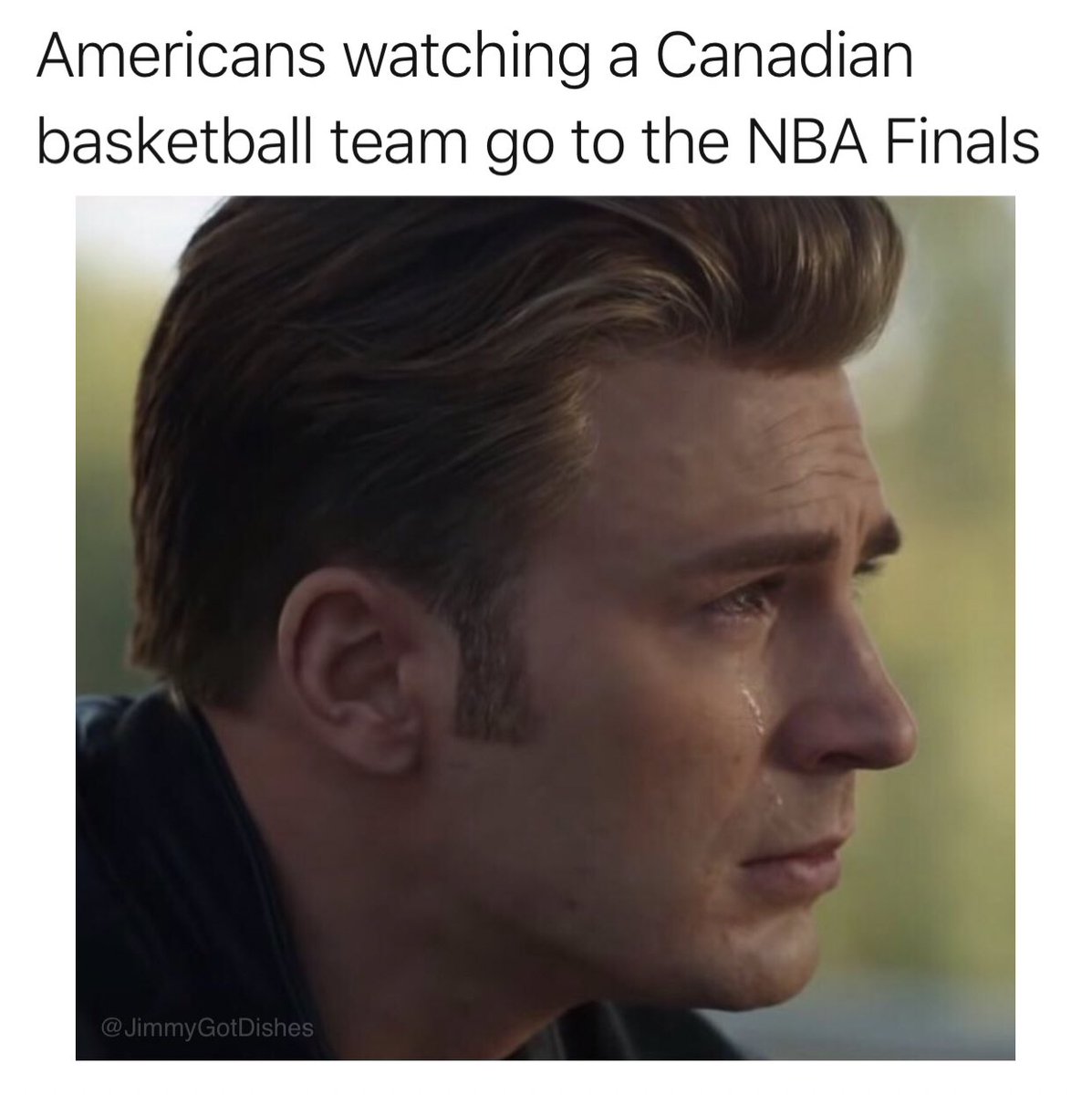 funny nba finals meme that about avengers endgame captain america haircut - Americans watching a Canadian basketball team go to the Nba Finals