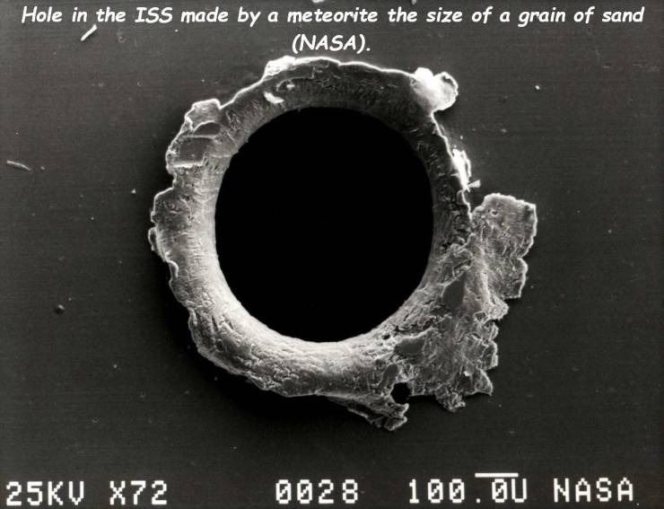 remedy drive commodity - Hole in the Iss made by a meteorite the size of a grain of sand Nasa. 25KV X72 0028 100.Ou Nasa,