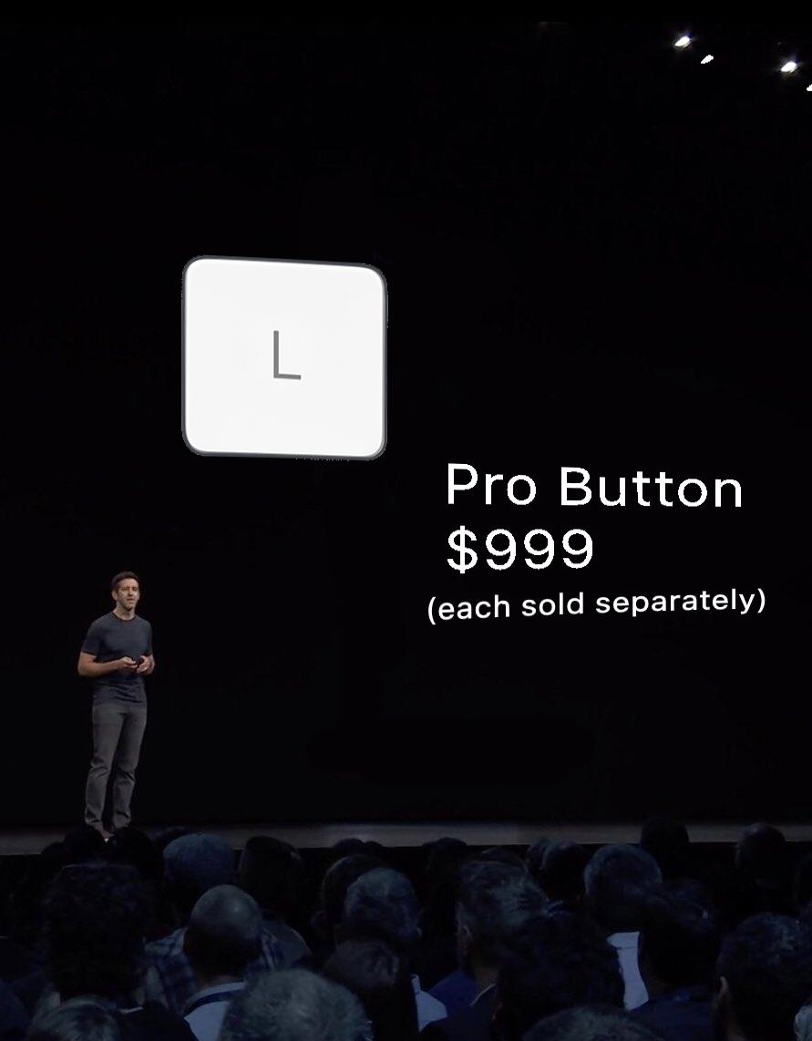 apple pro stand memes - darkness - Pro Button $999 each sold separately,
