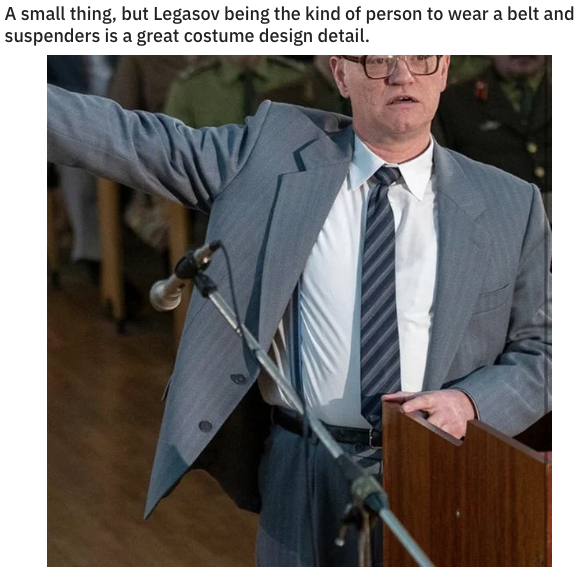 chernobyl meme about Chernobyl - A small thing, but Legasov being the kind of person to wear a belt and suspenders is a great costume design detail.