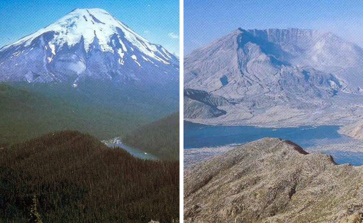 mount st helens before and after 1980 eruption