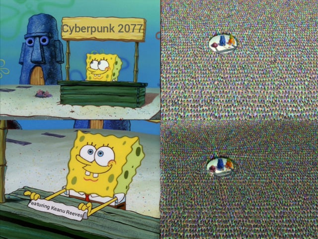 cyberpunk 2077 memes - spongebob gamer memes