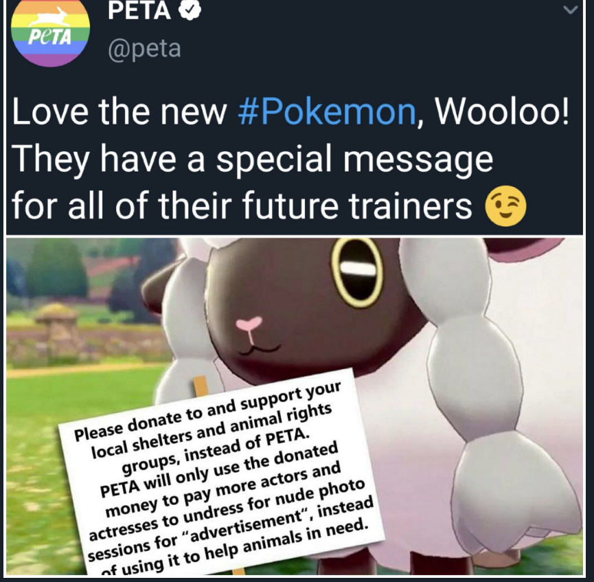 wooloo memes about you know you re right - Pcta Peta Love the new , Wooloo! They have a special message for all of their future trainers Please donate to and support your local shelters and animal rights groups, instead of Peta. Peta will only use the don