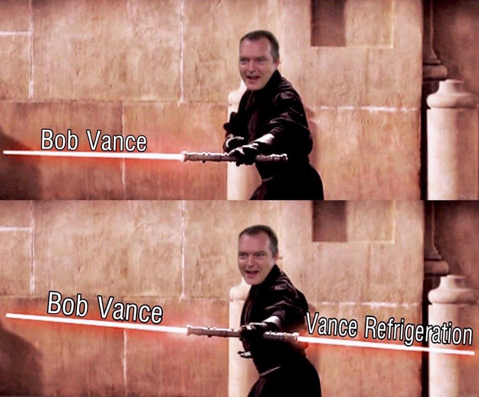 the office memes - darth maul sable meme - Bob Vance Bob Vance Vance Refrigeration
