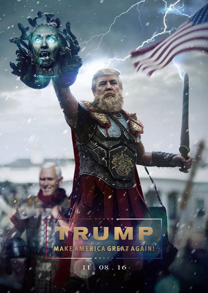 Trump memes - trump clinton medusa - Trump Make America Great Again! 11.08. 16