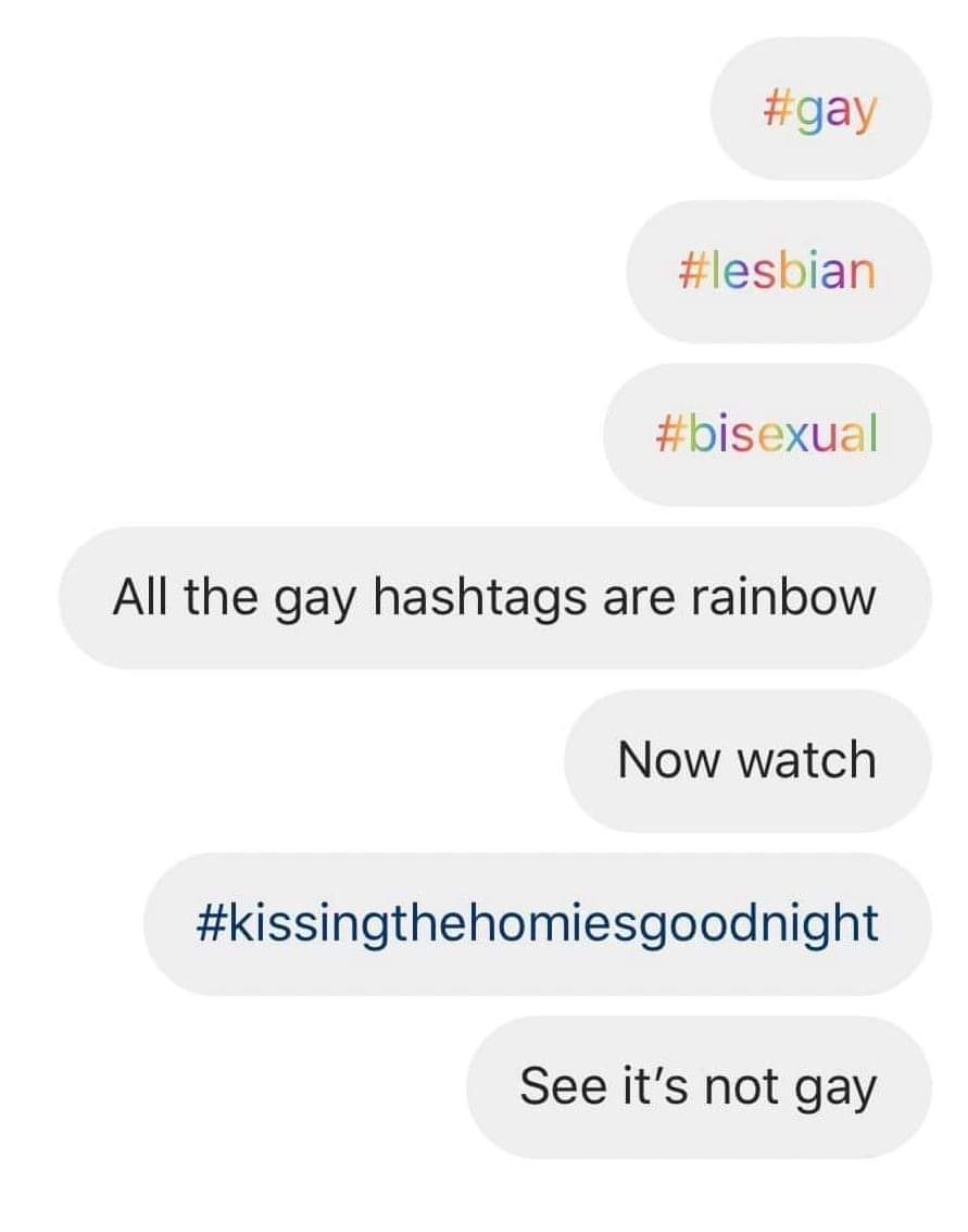 number - All the gay hashtags are rainbow Now watch See it's not gay