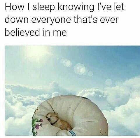 Doggo meme - sleep knowing i let down - How I sleep knowing I've let down everyone that's ever believed in me