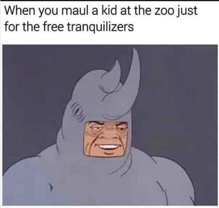 funny picture - you maul a kid at the zoo - When you maul a kid at the zoo just for the free tranquilizers