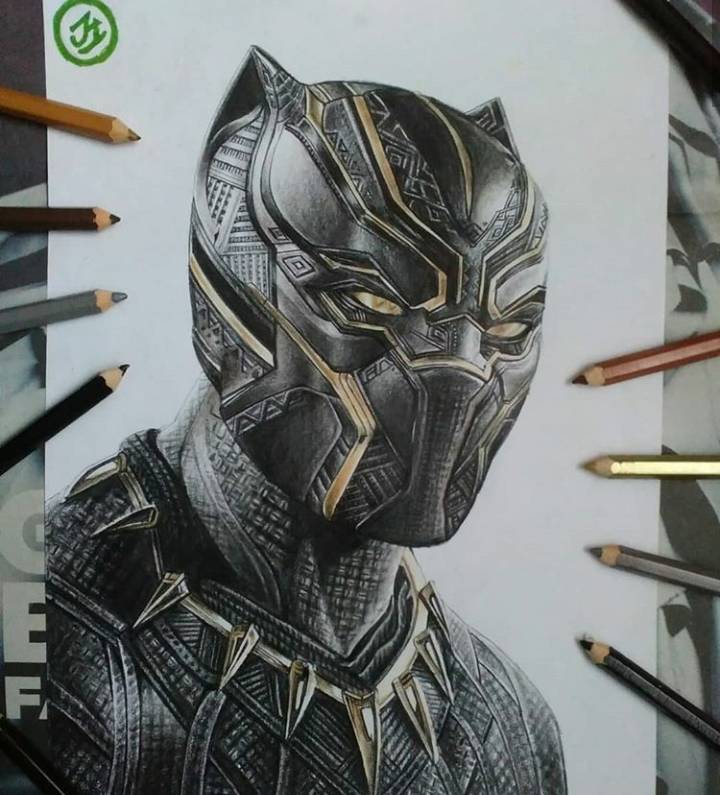 black panther drawing