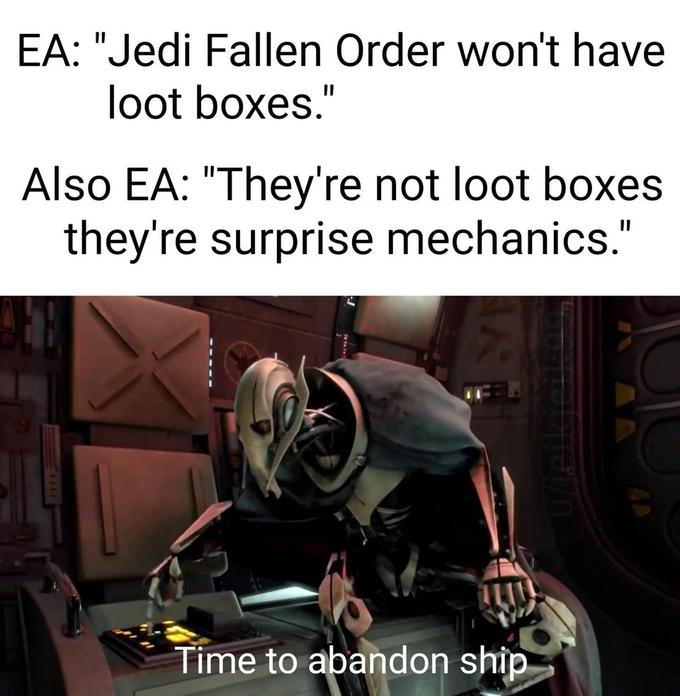 Jedi Fallen Order won't have loot boxes meme