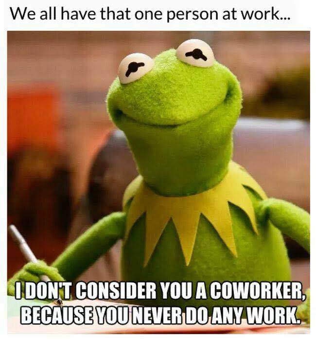 work meme - we all have that one coworker - We all have that one person at work... I Dont Consider You A Coworker, Because You Never Do Any Work.