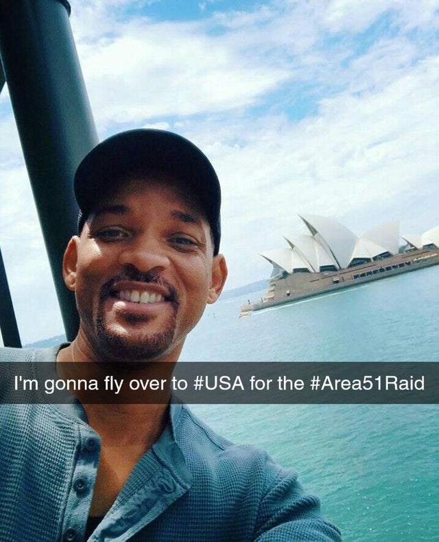 area 51 meme - will smith facebook - I'm gonna fly over to for the Raid