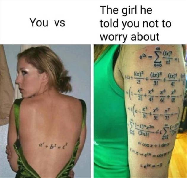 you vs the girl she told you not to worry about - You vs The girl he told you not to worry about 12 2n! after cos x i sin ticos