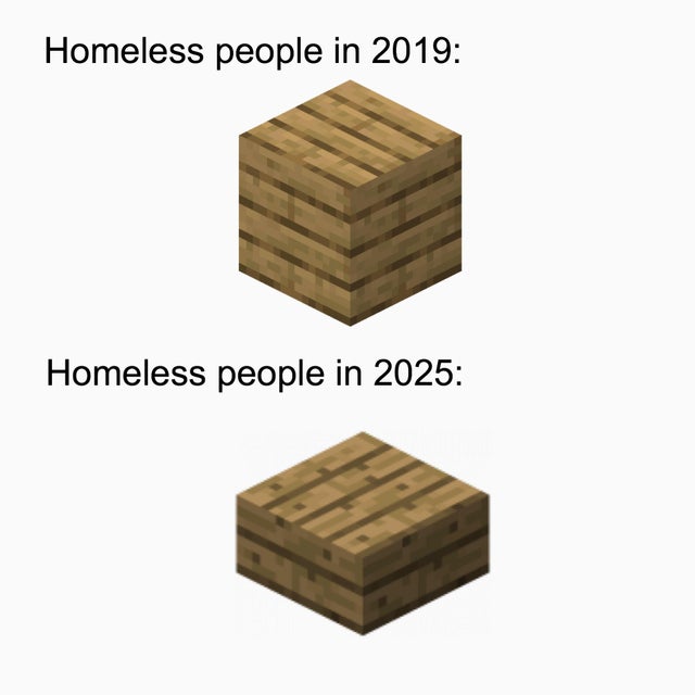 meme - wood - Homeless people in 2019 Homeless people in 2025