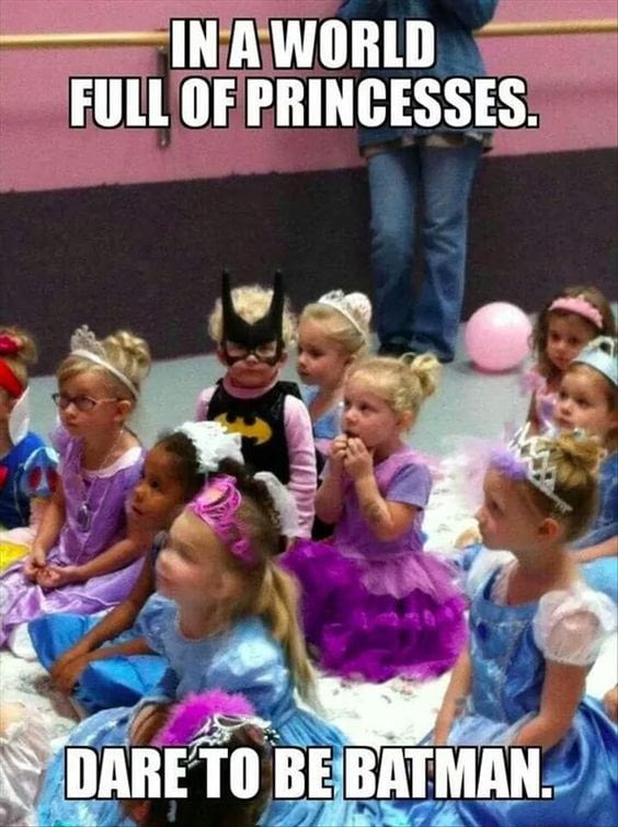 world full of princesses be batman - In A World Full Of Princesses. Dare To Be Batmann