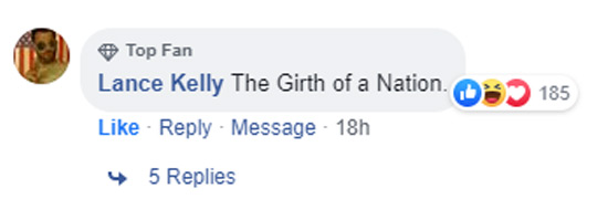 organization - Top Fan Lance Kelly The Girth of a Nation. D3 Message 18h 185 45 Replies