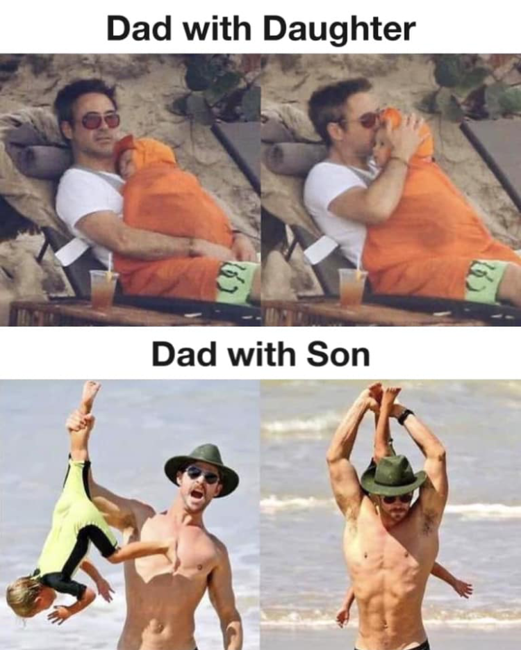 human vs asgardian meme - Dad with Daughter Dad with Son