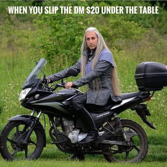 frodo on a motorcycle - When You Slip The Dm $20 Under The Table