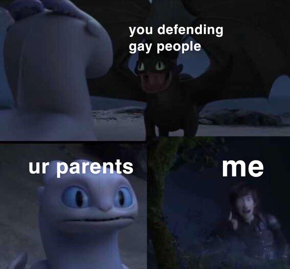 clean meme - funny quotes and sayings - you defending gay people ur parents me