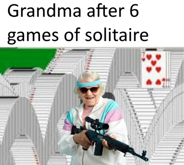 video game violence - vision care - Grandma after 6 games of solitaire