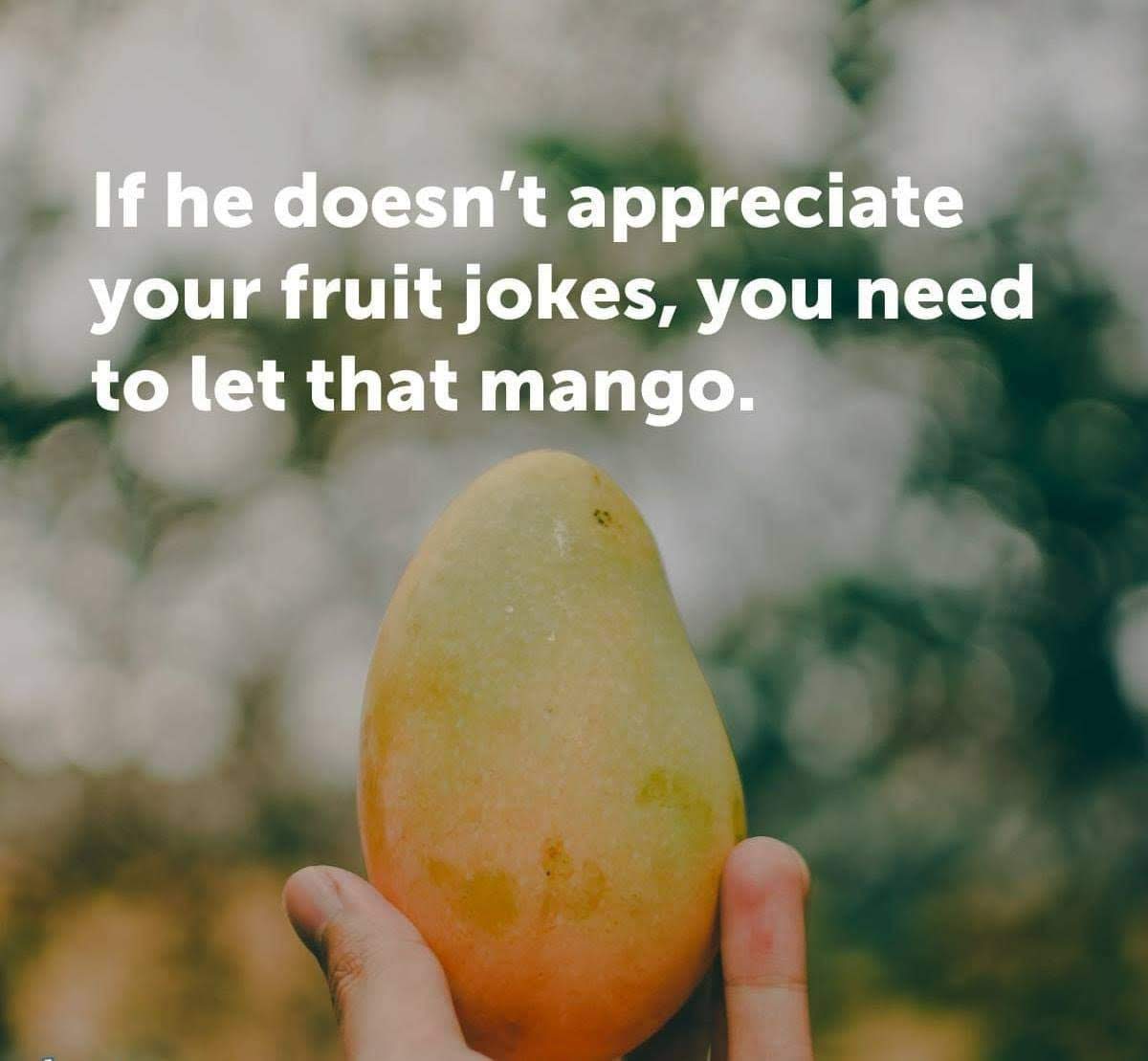 Funny memes for her - Joke - If he doesn't appreciate your fruit jokes, you need to let that mango.