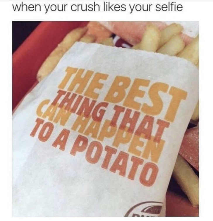 junk food - when your crush your selfie The Best Thing That To A Potato