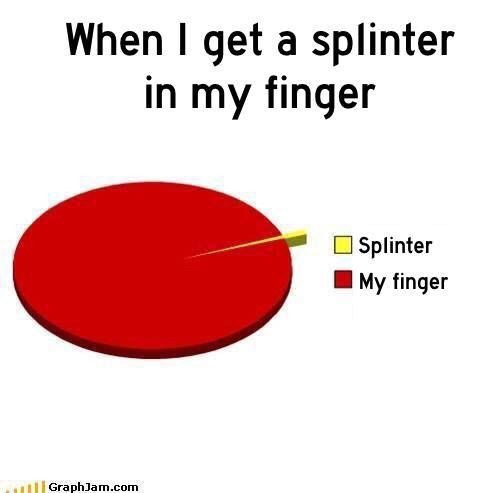 Funny memes - netflix funny - When I get a splinter in my finger Splinter My finger GraphJam.com