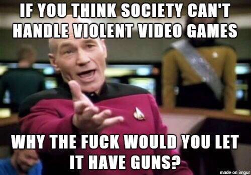 Funny Gaming Meme - insurance meme - If You Think Society Can'T Handle Violent Video Games Why The Fuck Would You Let It Have Guns? made on impur