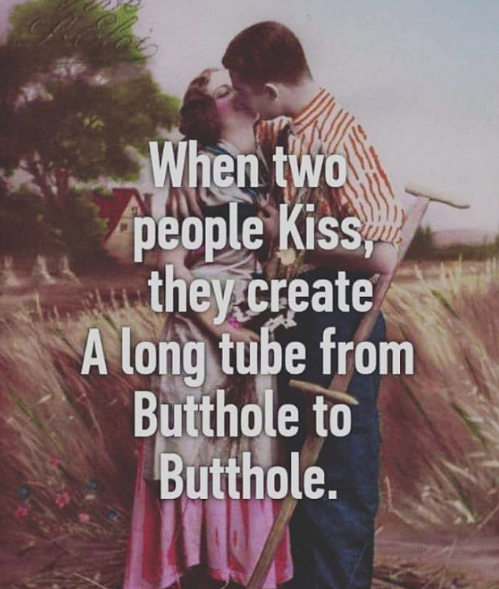 spicy meme - friendship - When two people kiss, they create A long tube from Butthole to Butthole.