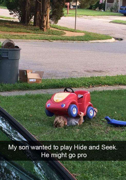 professional hide and seek - My son wanted to play Hide and Seek. He might go pro