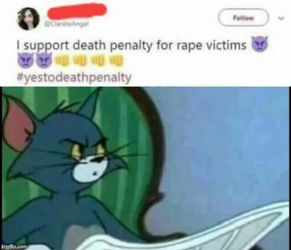 tom newspaper meme - | support death penalty for rape victims imgflip.com
